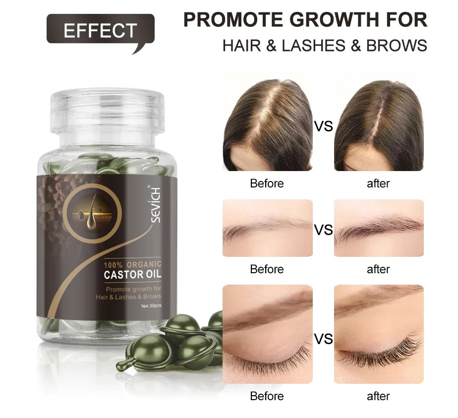 Sevich 100% Organic Castor Oil Hair Growth Capsule 30pcs