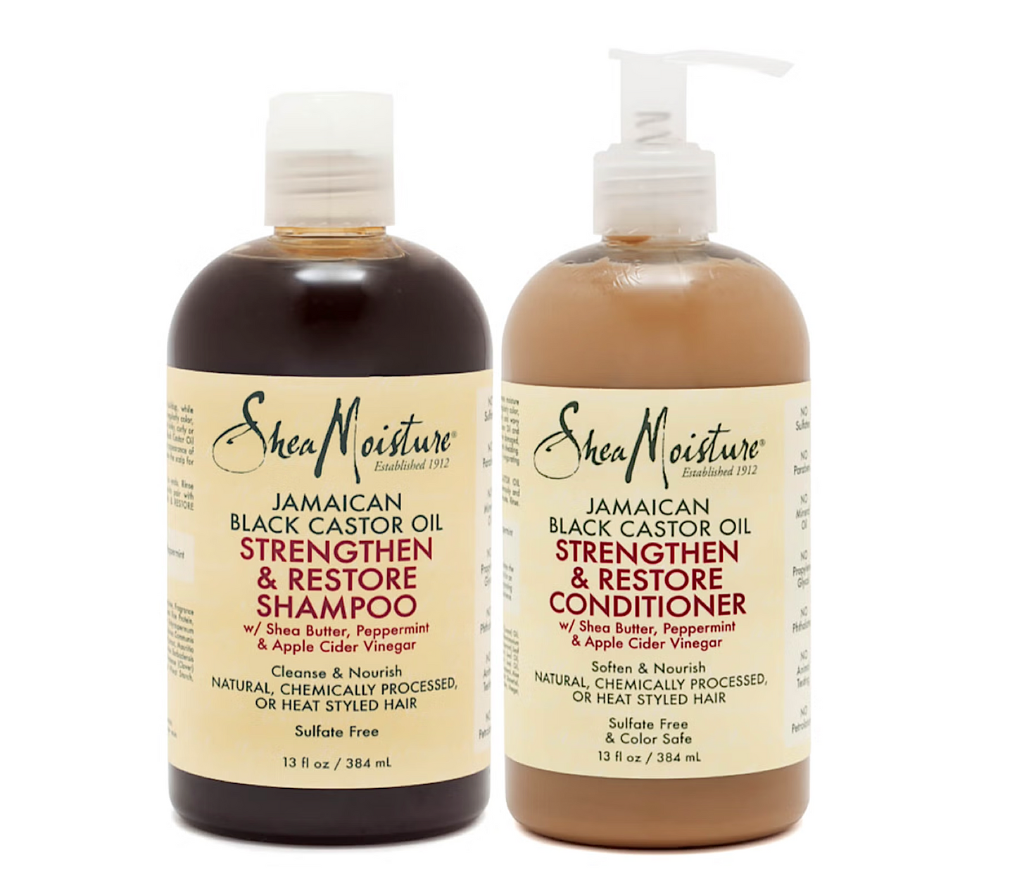 Shea Moisture Strengthen & Restore Castor Oil Shampoo and Conditioner 384ml