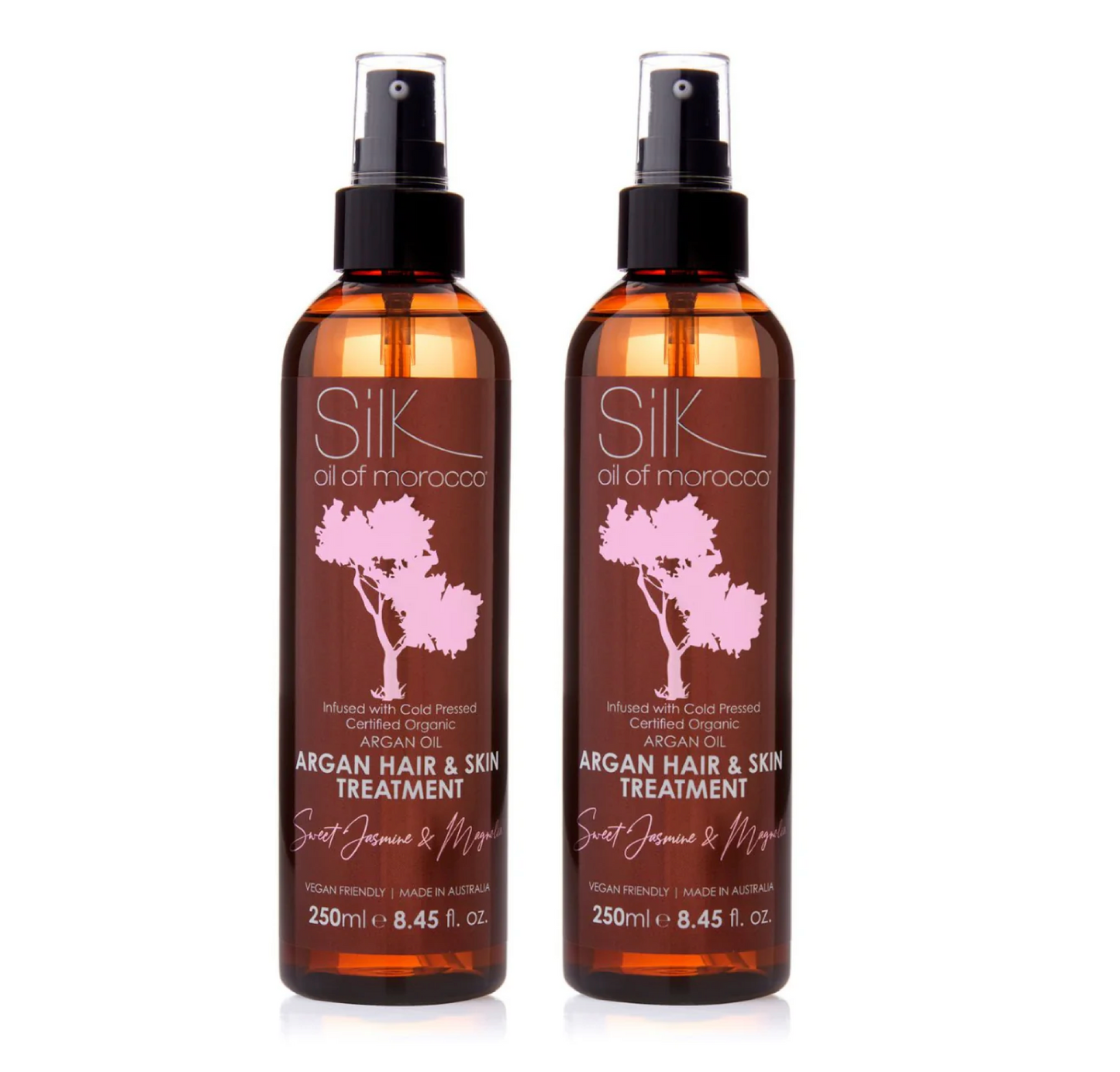 Silk Oil of Morocco Argan Hair & Skin Jasmine Magnolia Treatment 250ml (2pc)