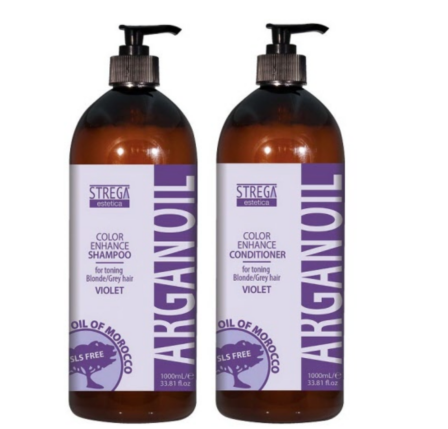 Strega Estetica Argan Oil Color Enhance Violet Shampoo & Conditioner 1000ml