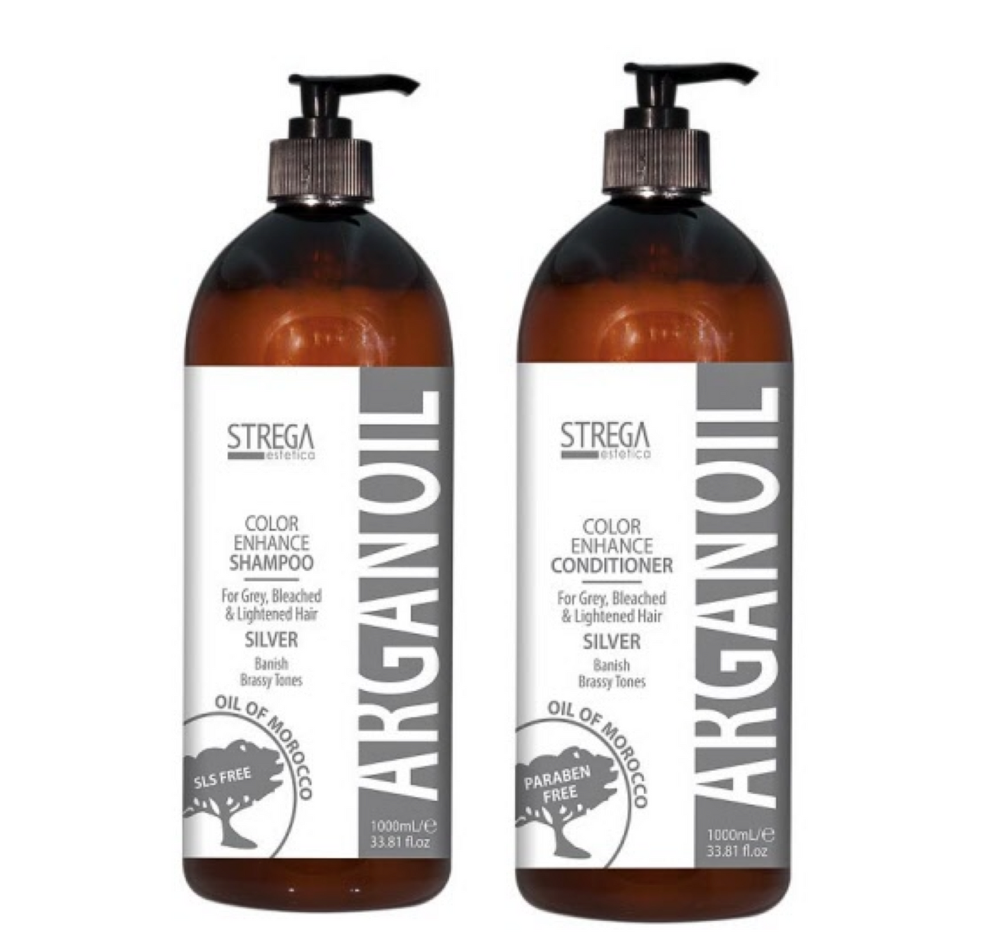 Strega Estetica Color Enhance Silver Shampoo and Conditioner 1000ml