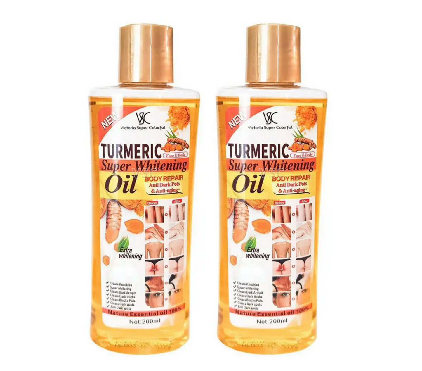 VSC Turmeric Super Whitening Body Repair Oil 200ml (2pc)