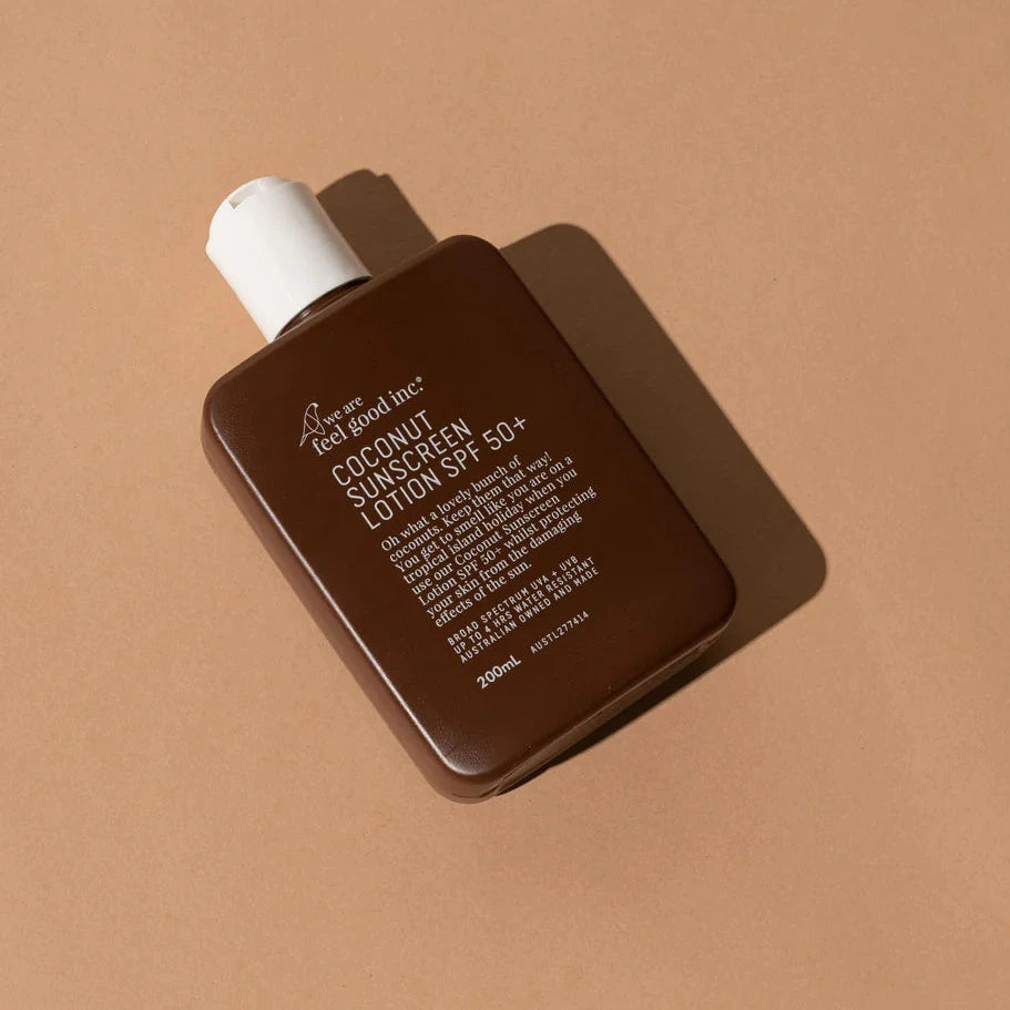 We Are Feel Good Inc Coconut Sunscreen Lotion SPF50+ 200ml 75ml