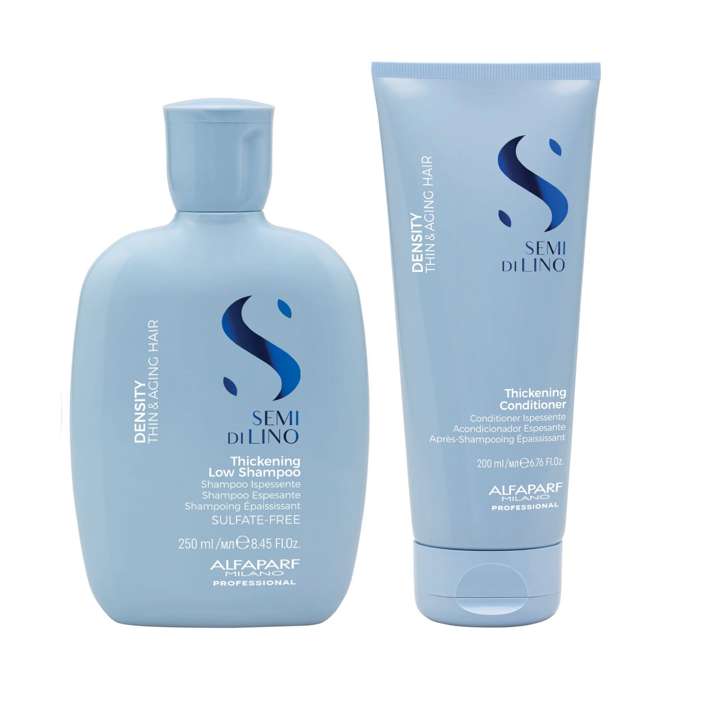 Alfaparf Milano Semi Di Lino Thickening Low Shampoo and Conditioner Duo