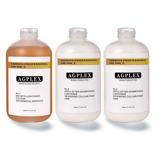 Agerios Agplex Bond Perfector and Bond Sleek Multiplier 525ml Trio