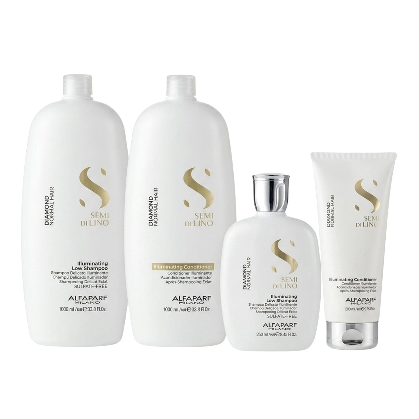 Alfaparf Diamond Illuminating Low Shampoo and Conditioner 1L + Duo (4pc)