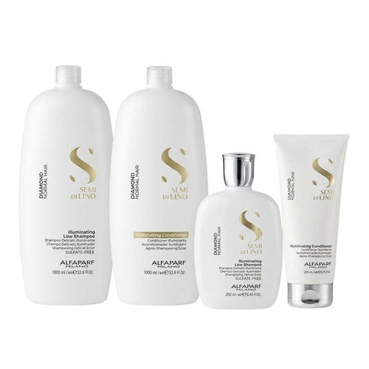 Alfaparf Diamond Illuminating Low Shampoo and Conditioner 1L + Duo (4pc)