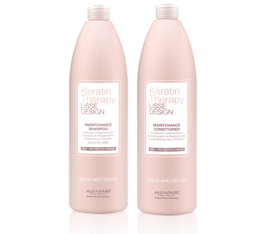 Alfaparf Keratin Therapy Lisse Design Maintenance Shampoo and Conditioner 1000ml 