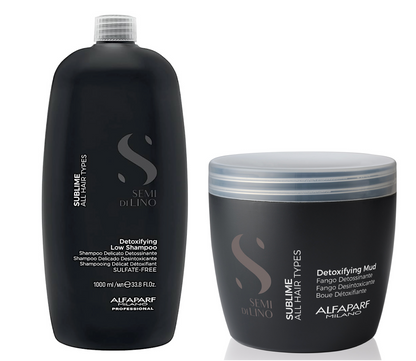 Alfaparf Semi Di Lino Sublime Detoxifying Shampoo and Mud Mask 500ml Duo