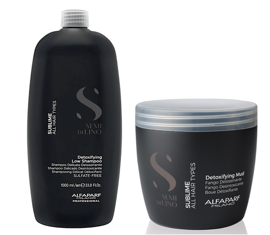Alfaparf Semi Di Lino Sublime Detoxifying Shampoo and Mud Mask 500ml Duo