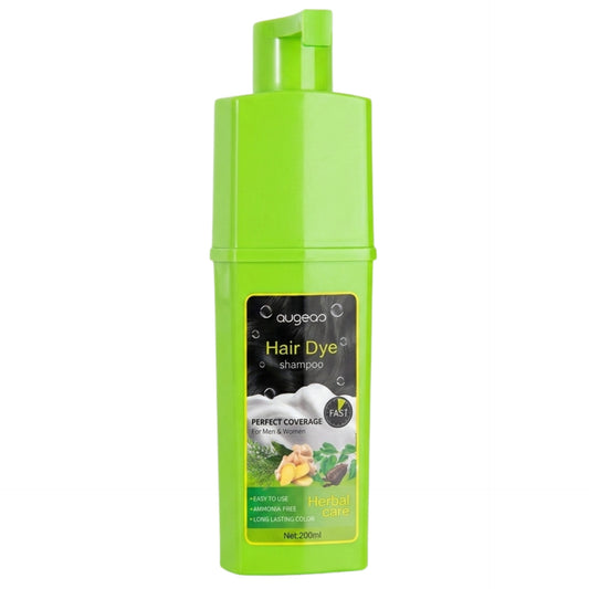 Augeas Black Hair Dye Shampoo Herbal Care Perfect Coverage 200ml
