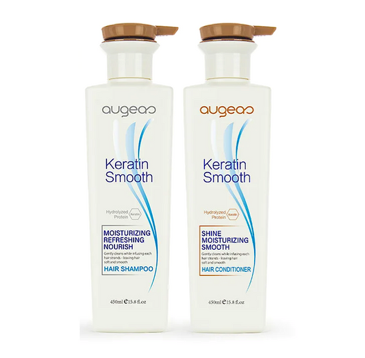 Augeas Hydrolyzed Protein Keratin Smooth Shampoo and Conditioner 450ml