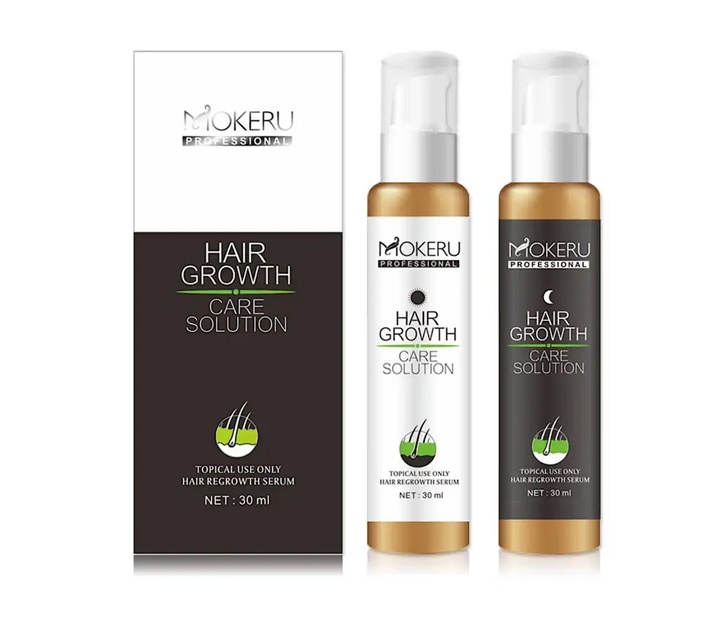 Mokeru Hair Growth Care Solution Serum 30ml 2pc