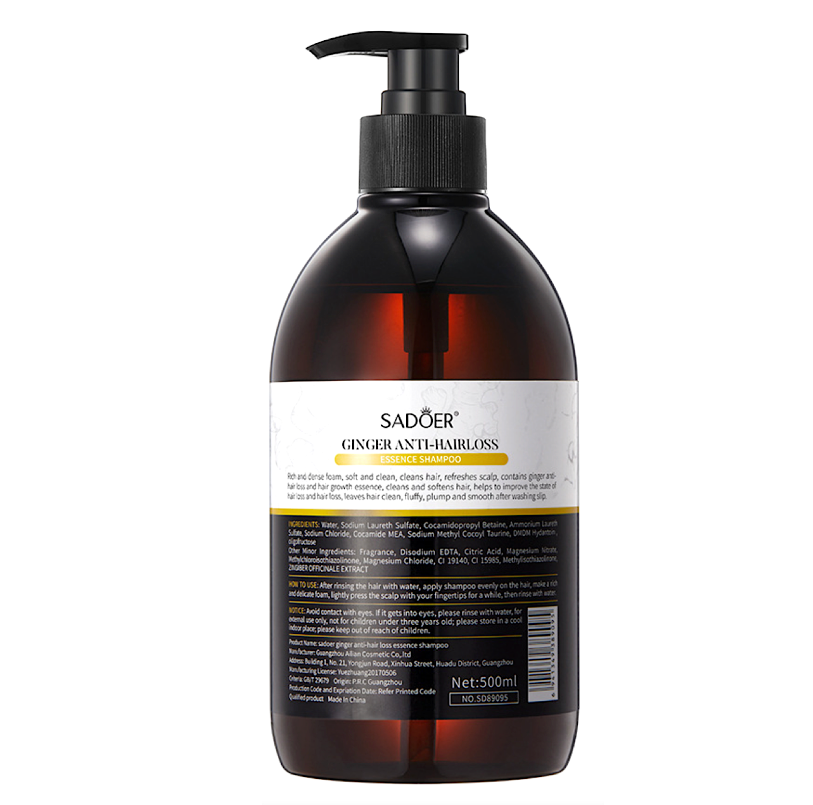 Sadoer Ginger Anti Hair Loss Essence Shampoo 500ml