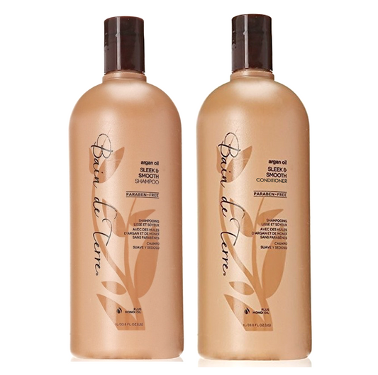Bain De Terre Keratin Argan Oil Sleek & Smooth Shampoo and Conditioner 1000ml