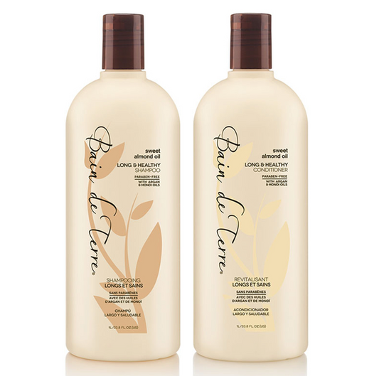 Bain De Terre Sweet Almond Oil Long & Healthy Shampoo and Conditioner 1000ml