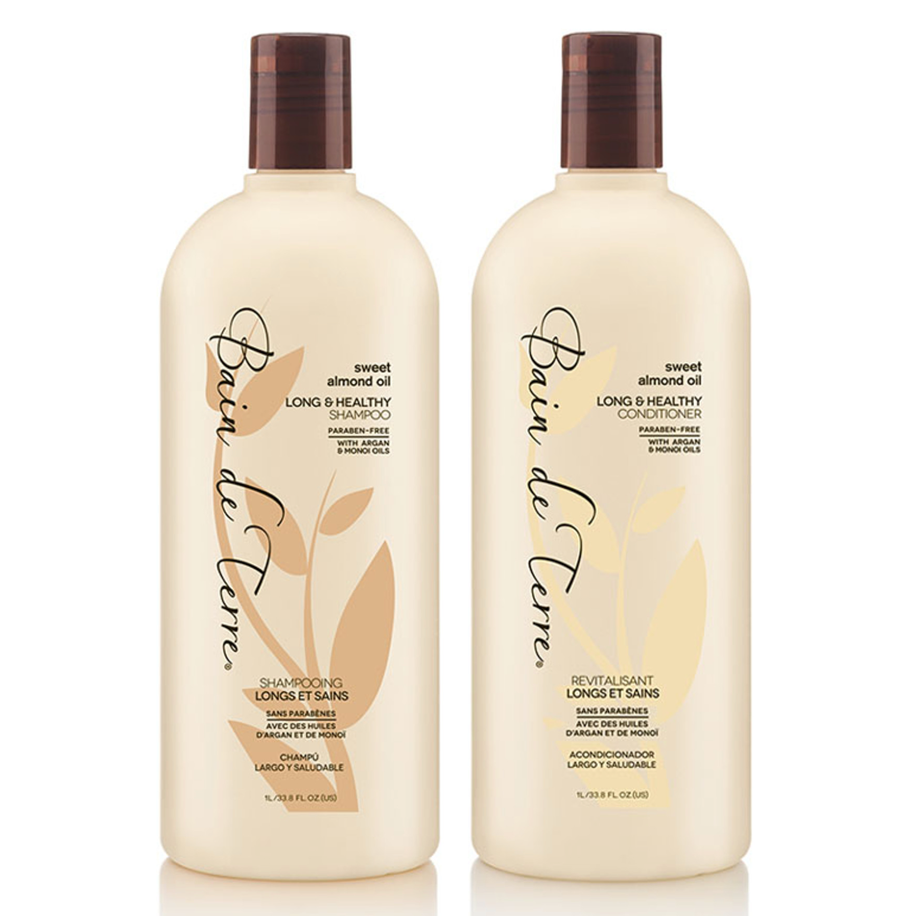 Bain De Terre Sweet Almond Oil Long & Healthy Shampoo and Conditioner 1000ml
