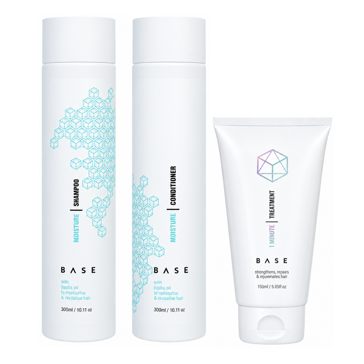 Base Moisture Shampoo and Conditioner 300ml + Treatment (3pc)