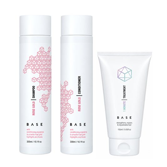 Base Rose Gold Shampoo and Conditioner 300ml + Treatment (3pc)