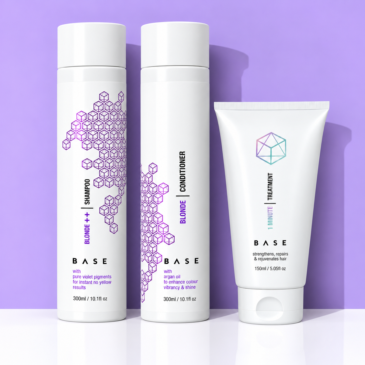 Base Blonde Shampoo ++ and Conditioner 300ml + Treatment (3pc)