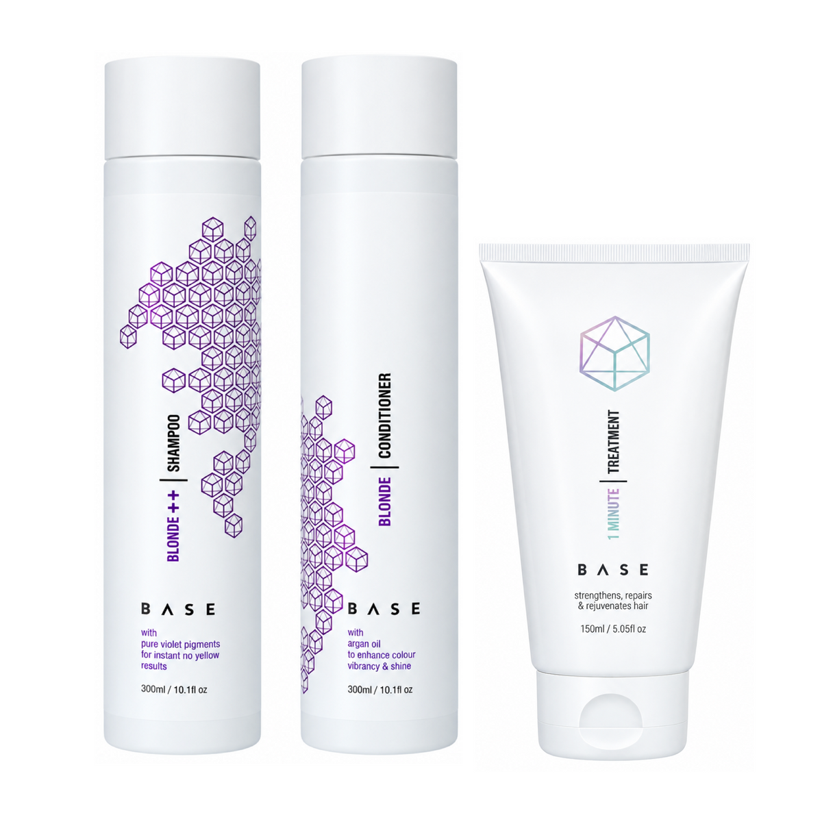 Base Blonde Shampoo ++ and Conditioner 300ml + Treatment (3pc)