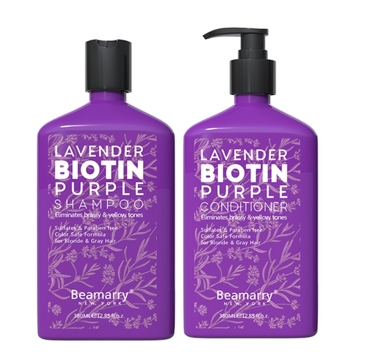 Beamarry Lavender Biotin Purple Hair Growth Shampoo and Conditioner 380ml