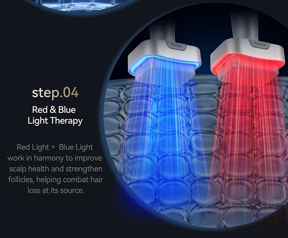 Bio Pen Aurora Bio 6 EMS Blue and Red Light Hair Growth Microneedling Stamp