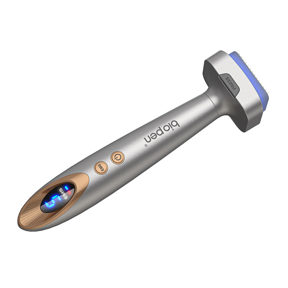 Bio Pen Aurora Bio 6 EMS Blue and Red Light Hair Growth Microneedling Stamp