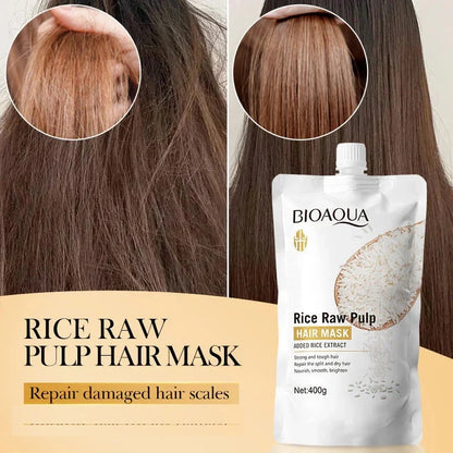 Bioaqua Rice Raw Pulp Hair Repair Mask 400g