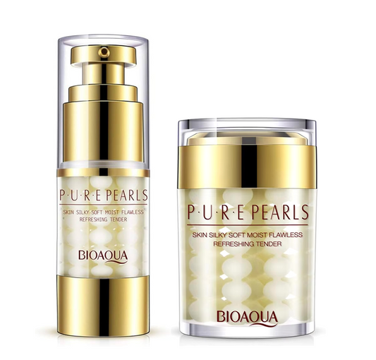 Bioaqua Natural Pure Pearls Hyaluronic Acid Serum and Cream (2pc)
