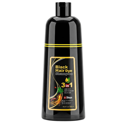 Black Hair Dye 3 in 1 Colour Depositing Shampoo 500ml