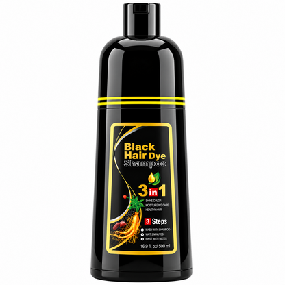 Black Hair Dye 3 in 1 Colour Depositing Shampoo 500ml