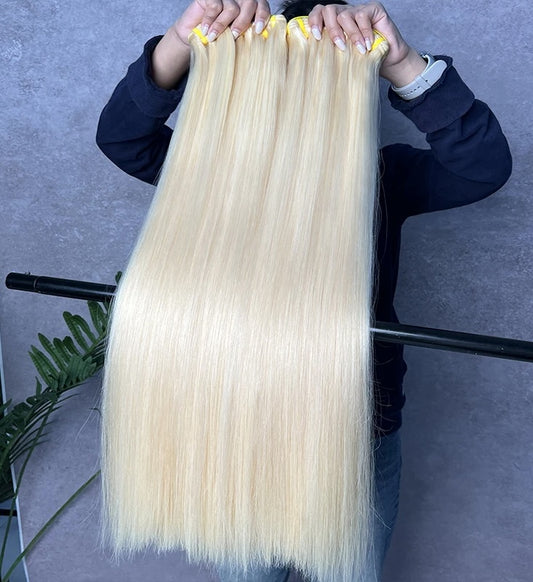 Blonde Coloured Vietnamese Super Double Drawn Straight 100% Human Hair Bundles 100g