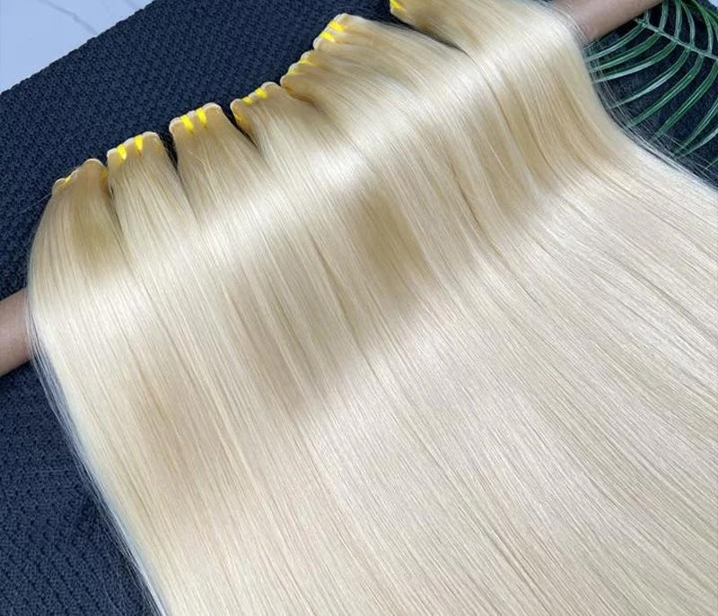 Blonde Coloured Vietnamese Super Double Drawn Straight 100% Human Hair Bundles 100g