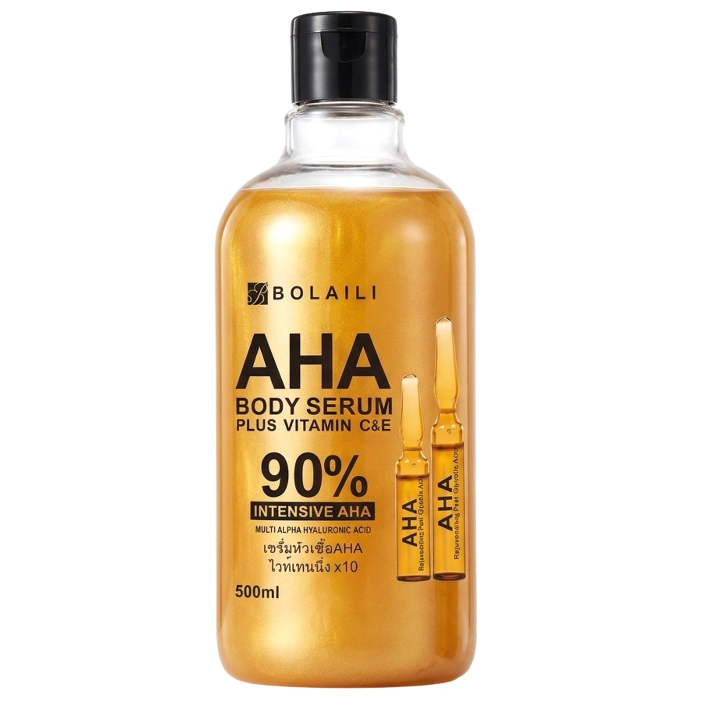 Bolaili 24K Gold AHA Body Serum Vitamin C & E 90% Intensive AHA 500ml