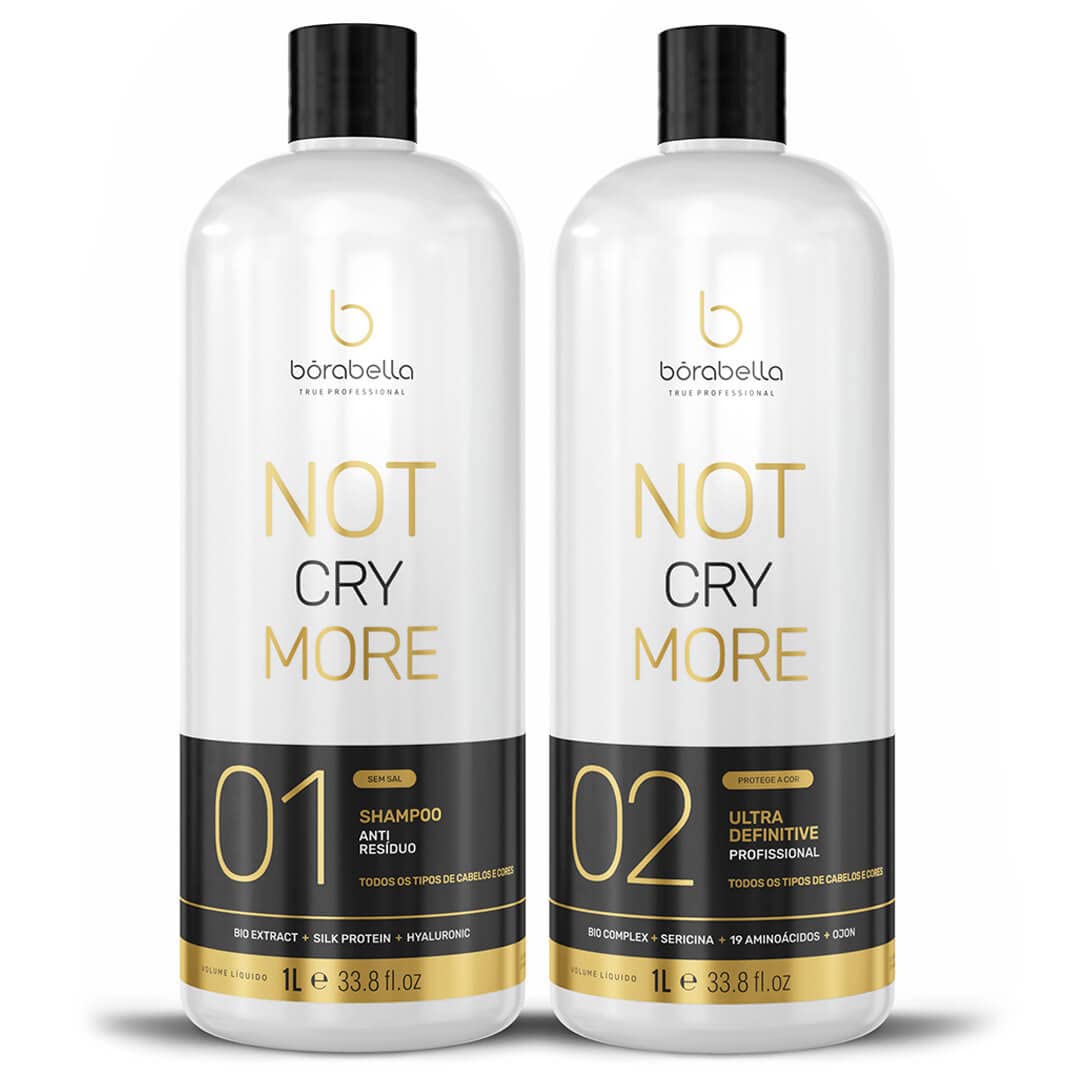 Borabella Not Cry More Nao Chore Mais Brazilian Keratin Treatment and Shampoo 1L Duo