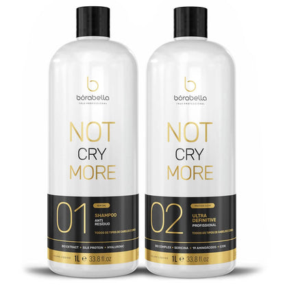 Borabella Not Cry More Nao Chore Mais Brazilian Keratin Treatment and Shampoo 1L Duo