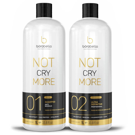 Borabella Not Cry More Nao Chore Mais Brazilian Keratin Treatment and Shampoo 1L Duo