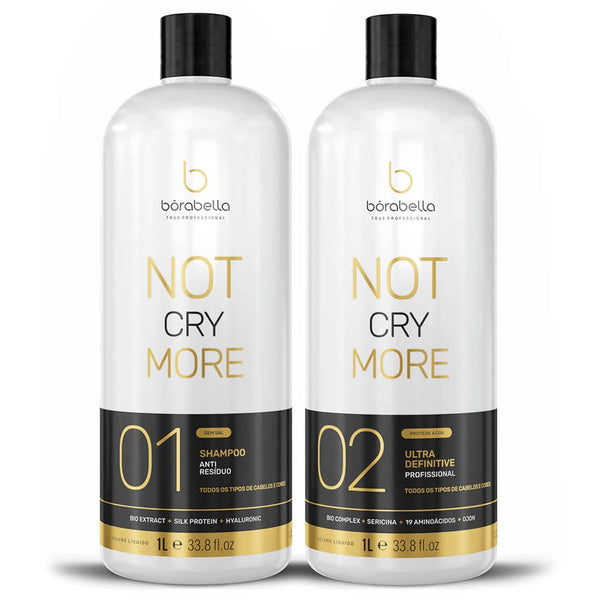 Borabella Not Cry More Nao Chore Mais Brazilian Keratin Treatment and Shampoo 1L Duo