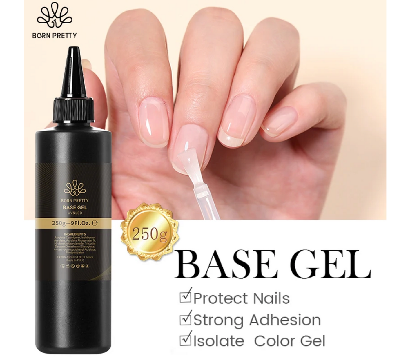 Born Pretty 2 In 1 Rubber Base Gel and Color Gel 250g