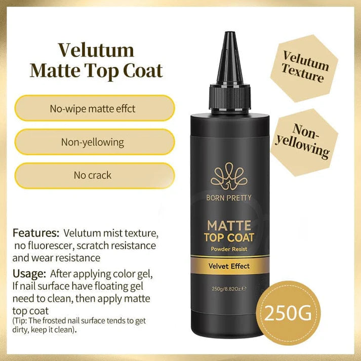 Born Pretty Matte Top Coat Velvet Finish 250g