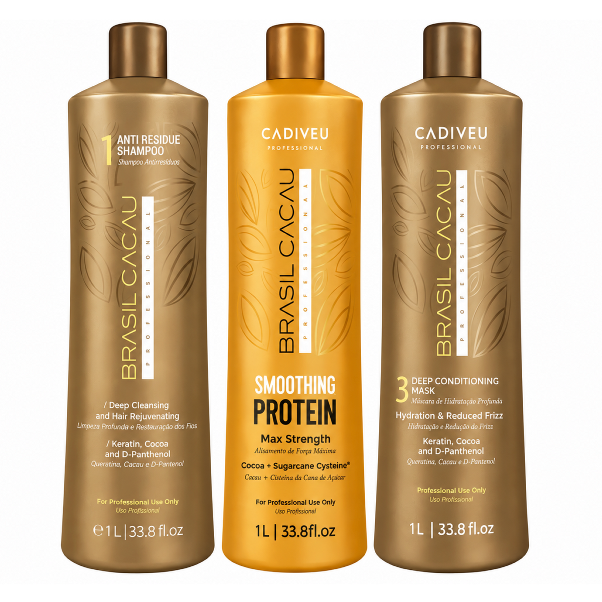 Brasil Cacau Smoothing Protein Max Strength Treatment Kit 1000ml (3pc)