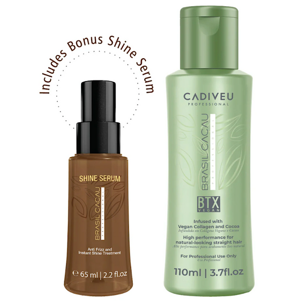 Brasil Cacau BTX Vegan Smoothing Treatment 110ml + Shine Serum 65ml Kit
