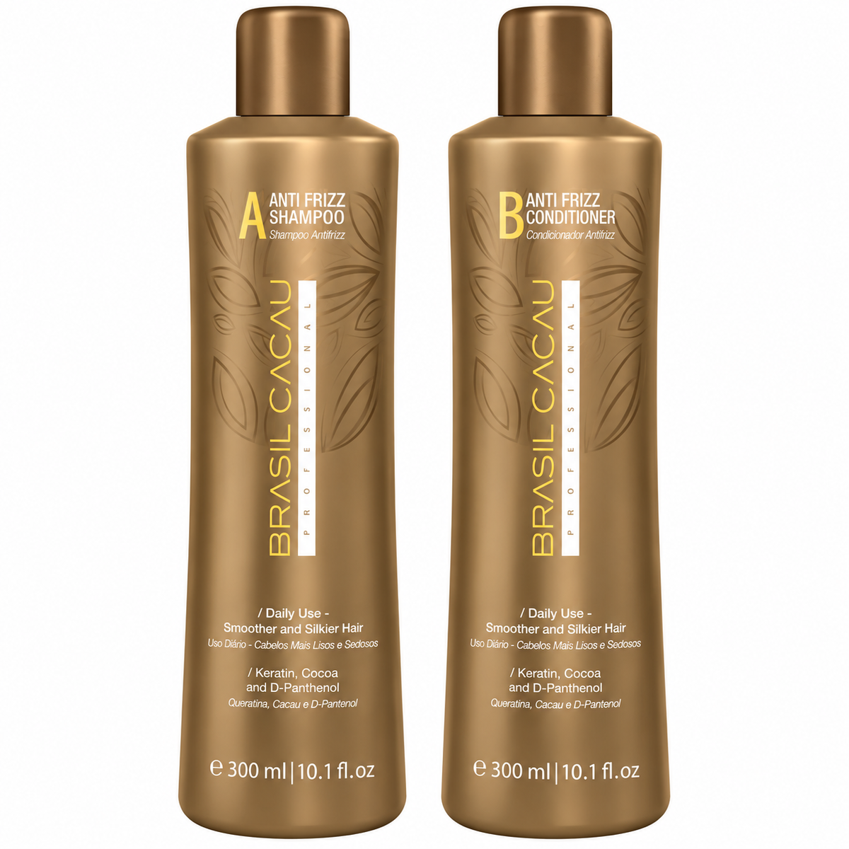 Brasil Cacau Smoothing Anti Frizz Shampoo and Conditioner 300ml