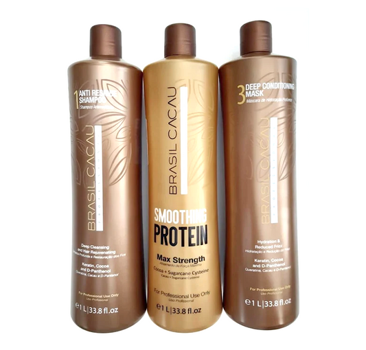Brasil Cacau Smoothing Protein Max Strength Treatment Kit 1000ml (3pc) 