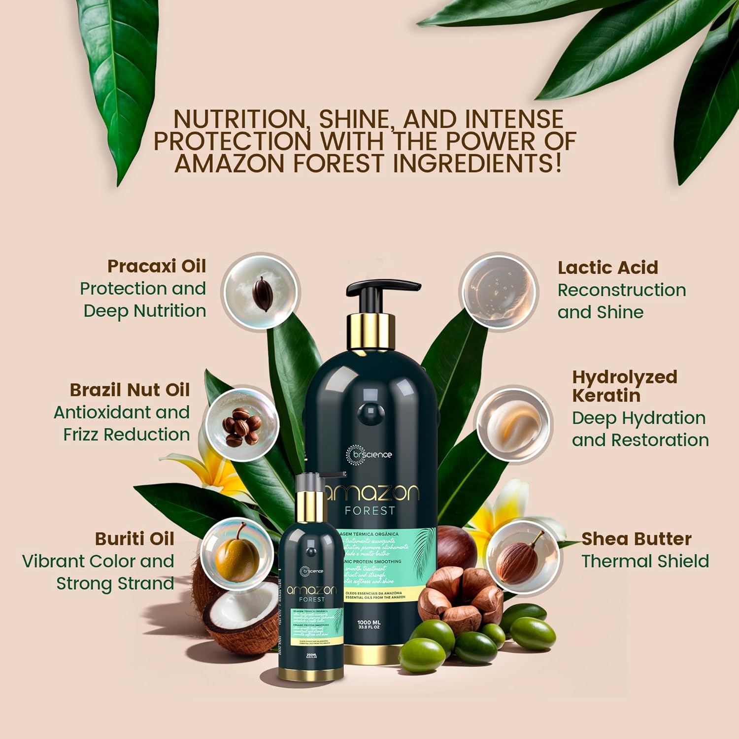 Brscience Amazon Forest Organic Protein Smoothing Hair Straightening Treatment 1000ml