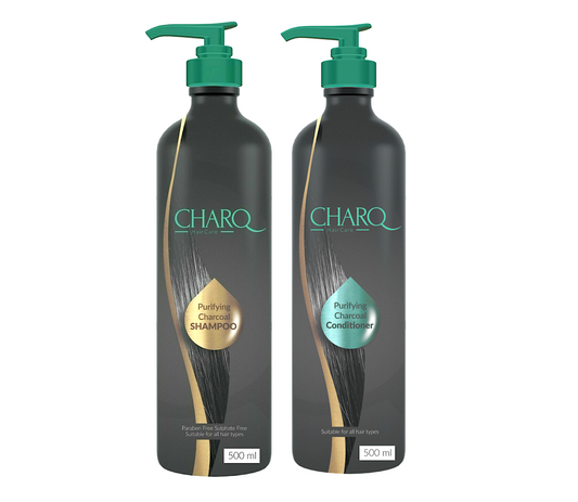 Charq Purifying Charcoal Shampoo and Conditioner 500ml