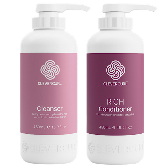 Clever Curl Cleanser Shampoo and Rich Conditioner 450ml