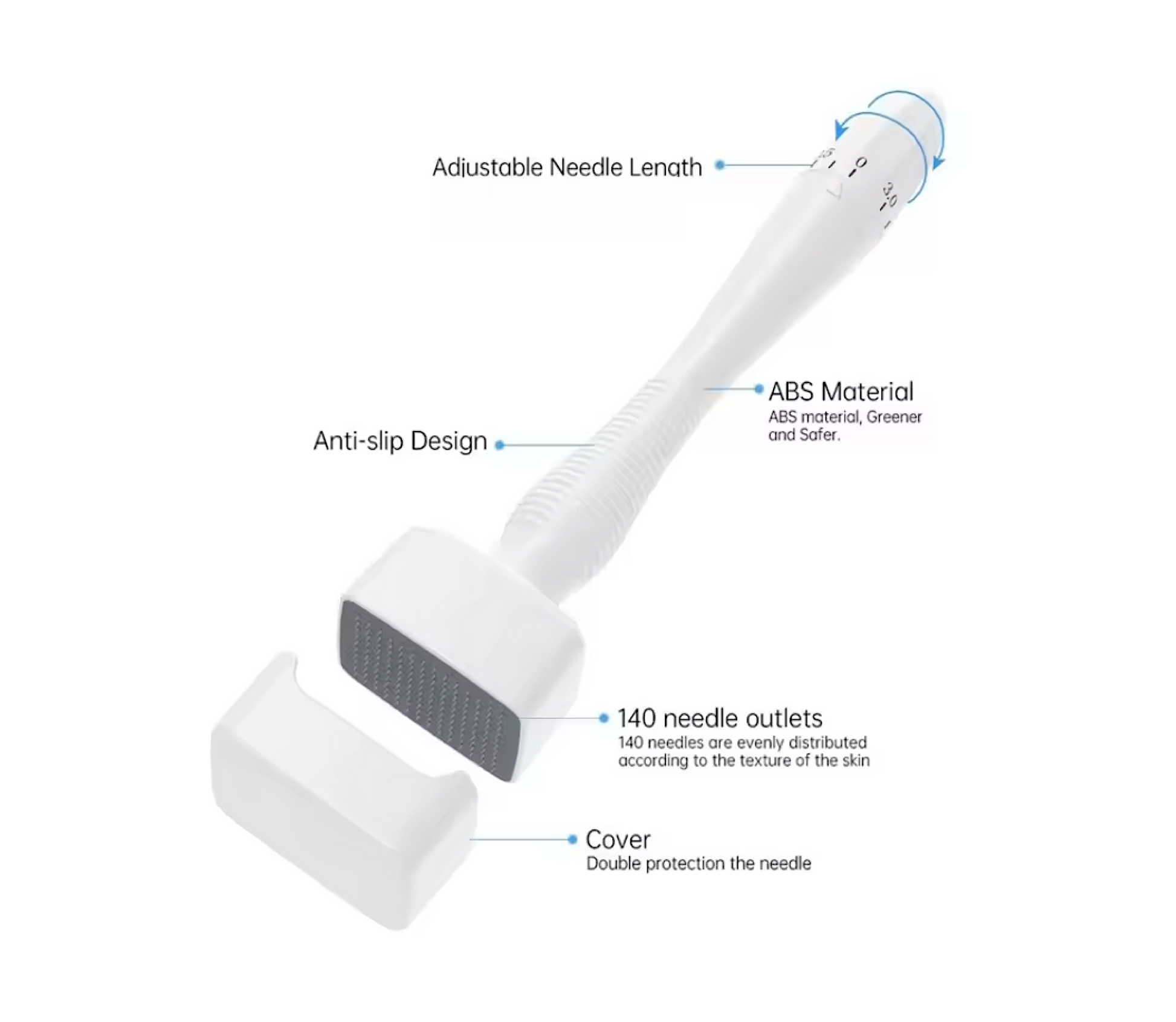 DRS Derma Stamp 140 Adjustable Needle Length Titanium Microneedling Stamp