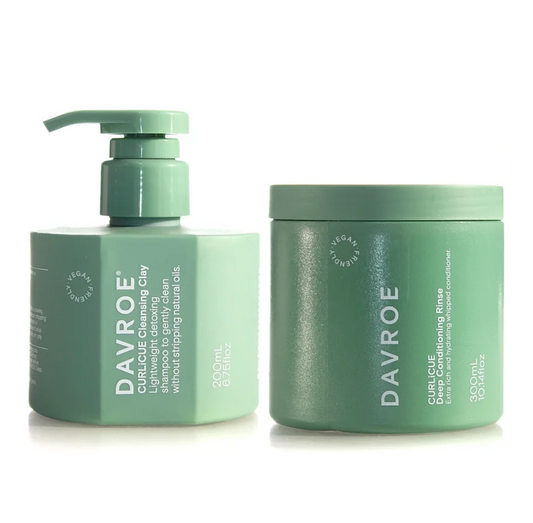 Davroe Curlicue Cleansing Clay and Deep Conditioning Rinse Duo